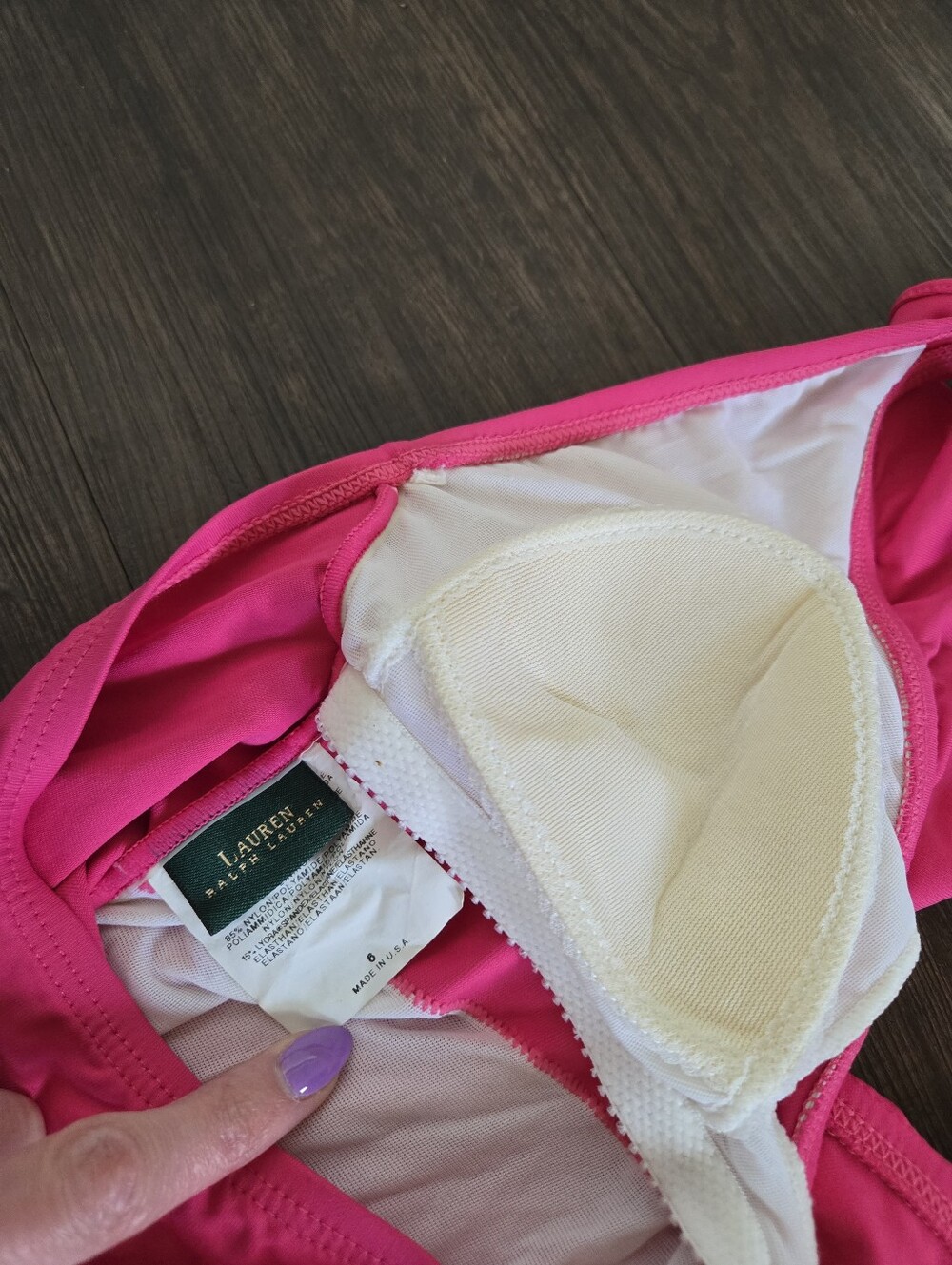 Vintage 90s Ralph Lauren One Piece Ruffle Swimsuit And Matching Sarong Set - Picture 7 of 11